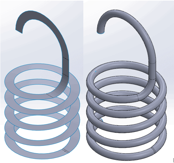 , Spring Ends in SOLIDWORKS