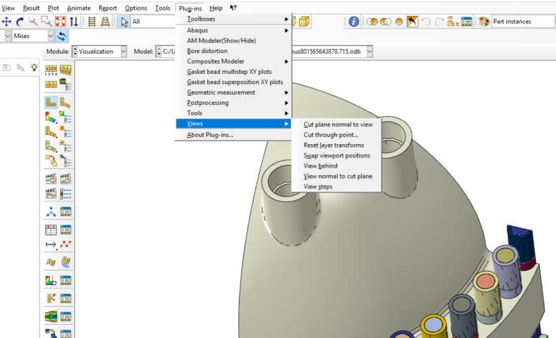 Abaqus/CAE Caelynx View Menu Closeup