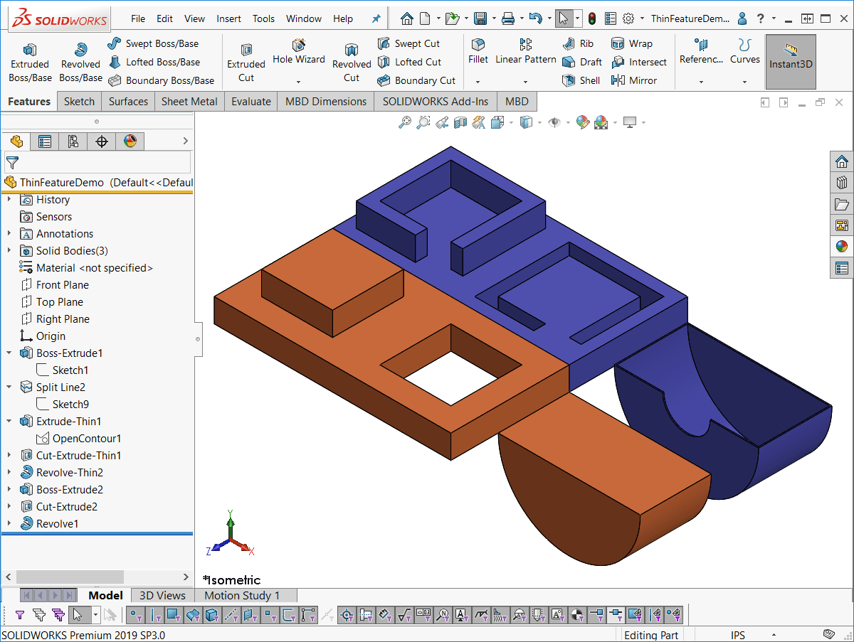 , SOLIDWORKS: Thin Features