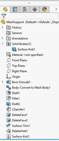, SOLIDWORKS 2020 What’s New – Mesh Support for More Features