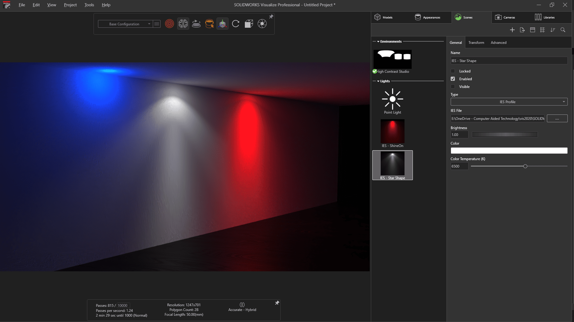 , SOLIDWORKS 2020 What’s New – IES Light Profiles in Visualize Professional
