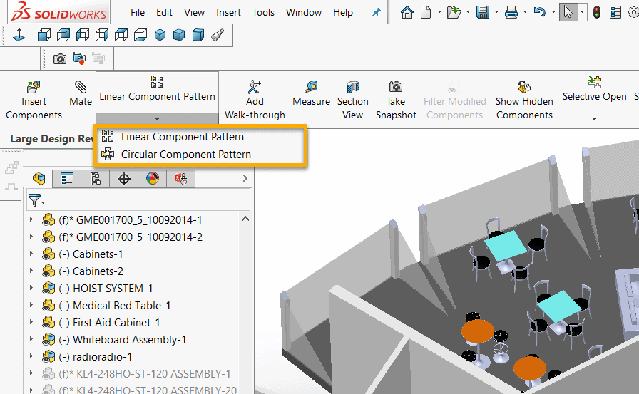 , SOLIDWORKS 2020 What’s New – Create and Edit Component Patterns and Create Mates to Reference Geometry in Large Design Review