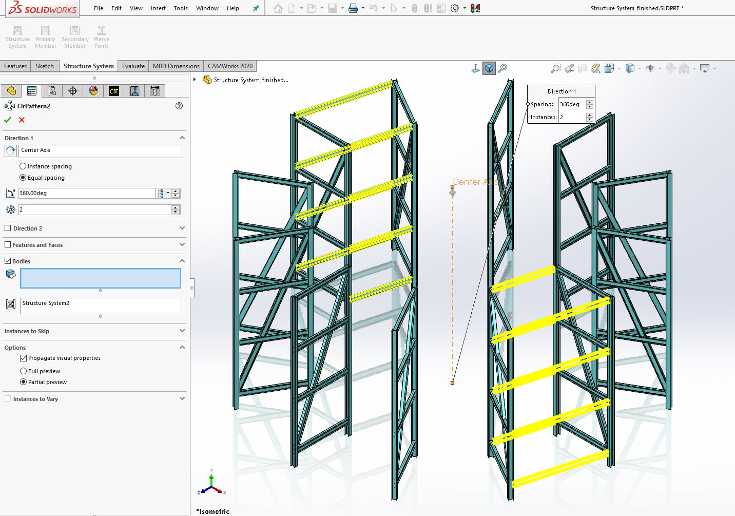 , SOLIDWORKS 2020 What’s New – Pattern and Mirror Support