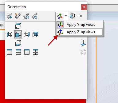 , SOLIDWORKS 2020 What’s New – Specifying the Up Axis for View Orientation