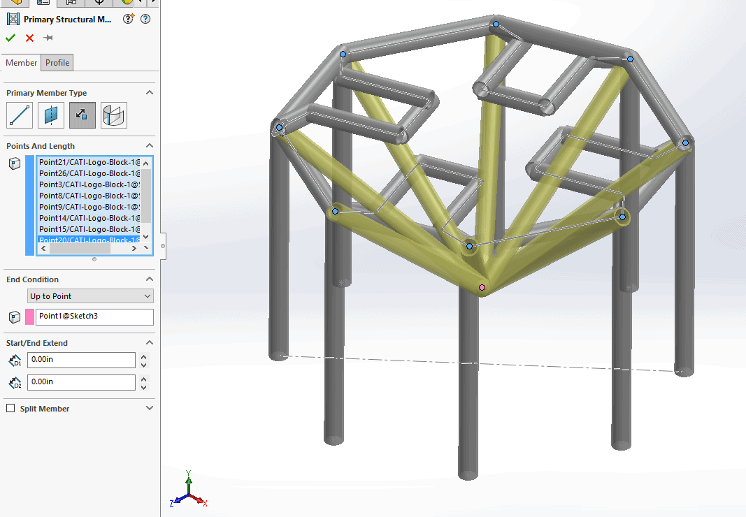 , SOLIDWORKS 2020 What’s New – Structure Systems – Point and Length Members