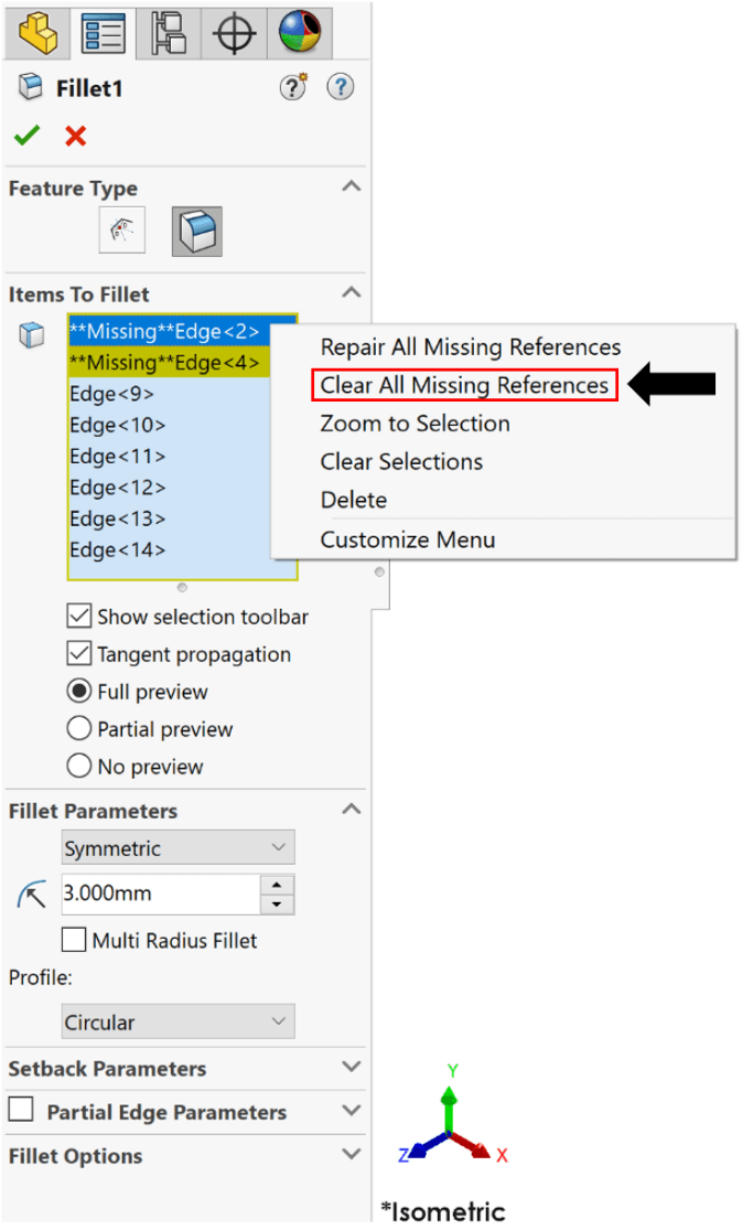 , SOLIDWORKS 2020 What’s New – Repairing Missing References for Fillets and Chamfers