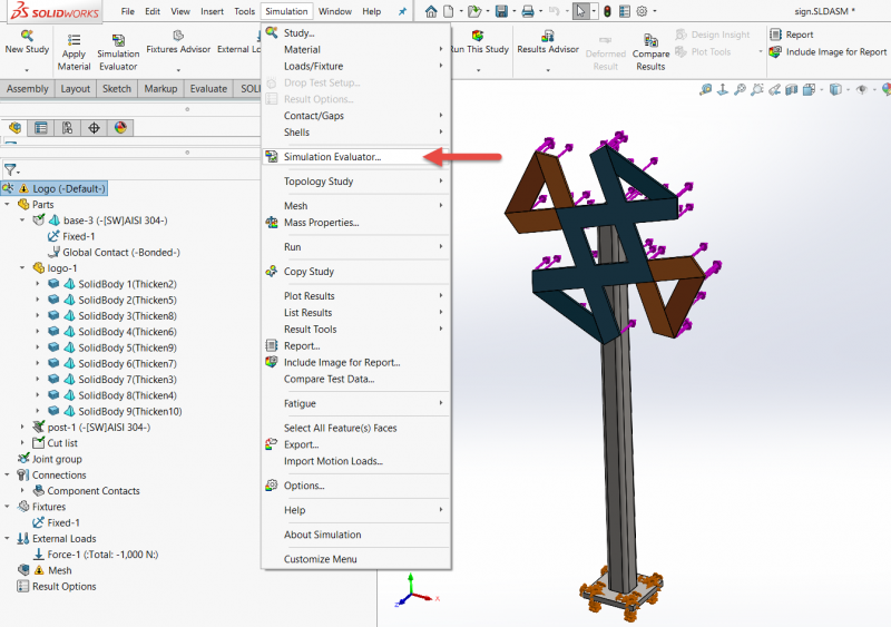 Simulation Drop Down Menu