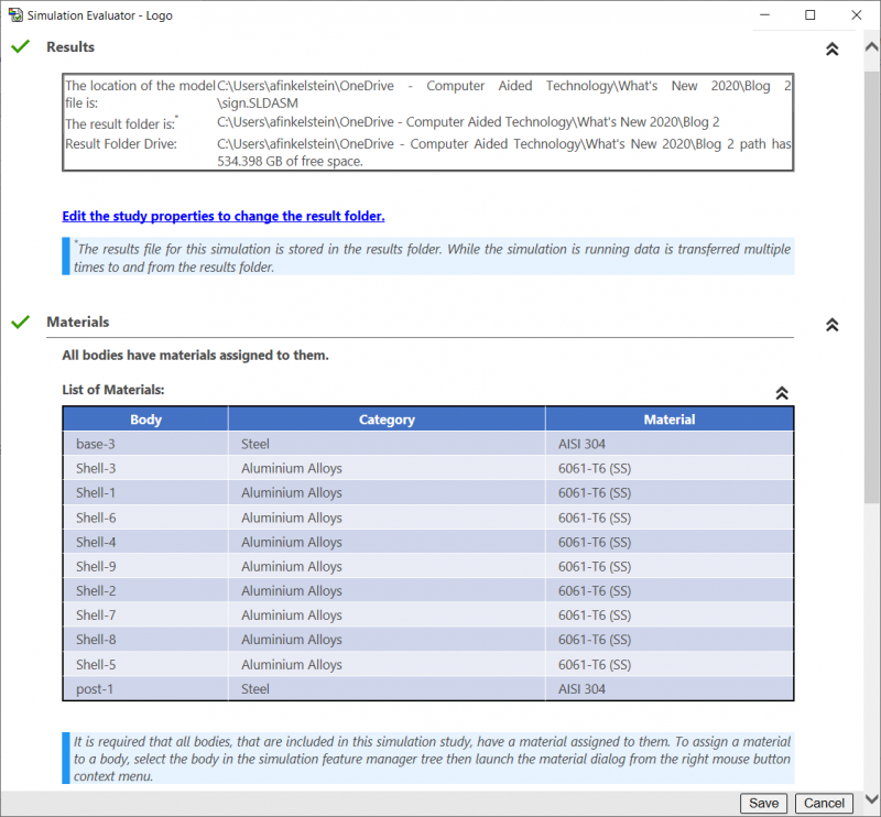 , SOLIDWORKS 2020 What’s New – Simulation Evaluator