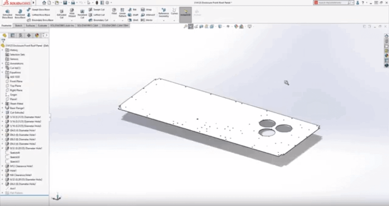 SOLIDWORKS CAM 2020 tab cutting 