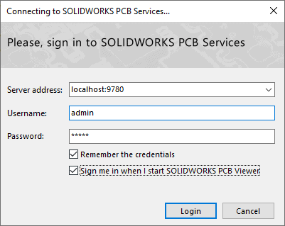 Connect to SOLIDWORKS PCB Services