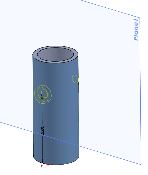 , Using Hole Wizard on a Curved (Cylindrical) Surface