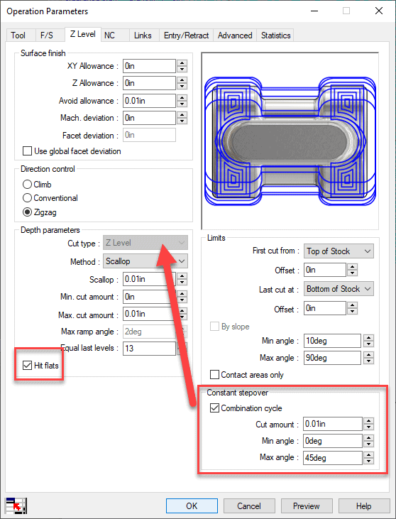 , SOLIDWORKS 2019 CAM Professional &#8220;Constant Step-Over&#8221;