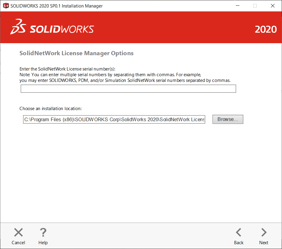 serial number solidworks 2020