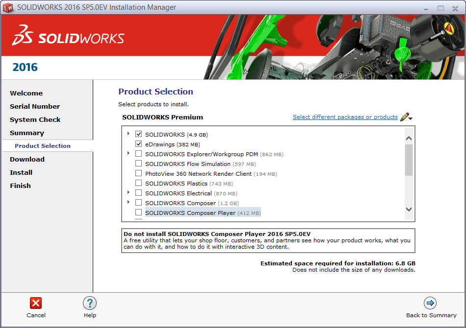 upgrading solidworks product selection
