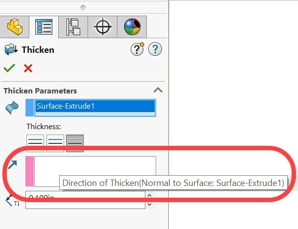 , SOLIDWORKS 2020 What&#8217;s New &#8211; Specifying the Thicken Direction