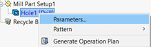 Parameters SOLIDWORKS CAM 