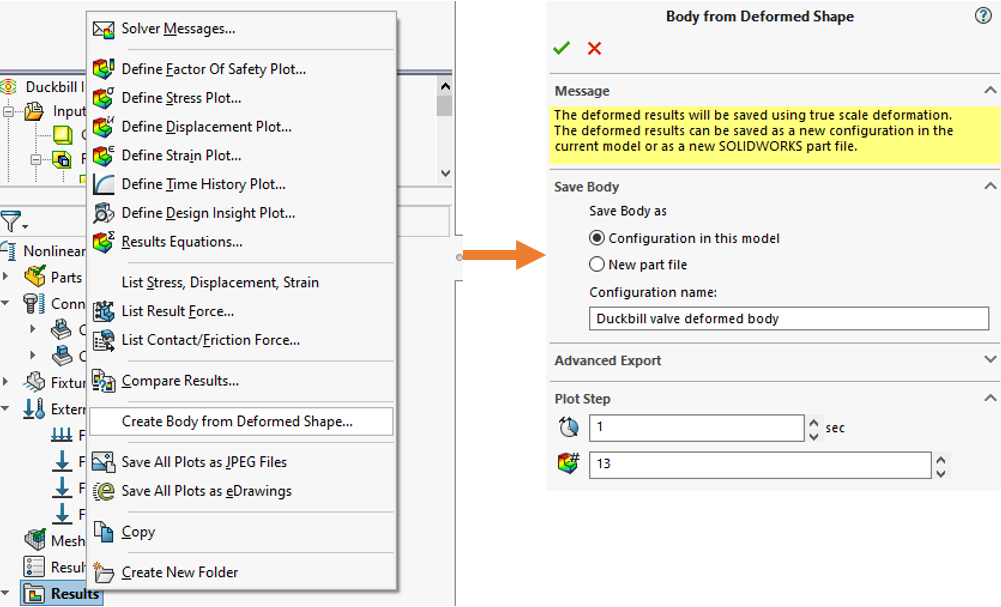 , Combining Flow Simulation and SOLIDWORKS Simulation Premium &#8211; The Duckbill Valve