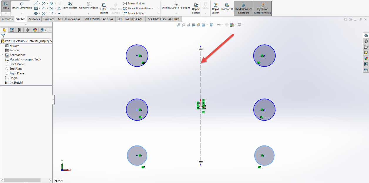 , SOLIDWORKS: Dynamic Mirror Entity