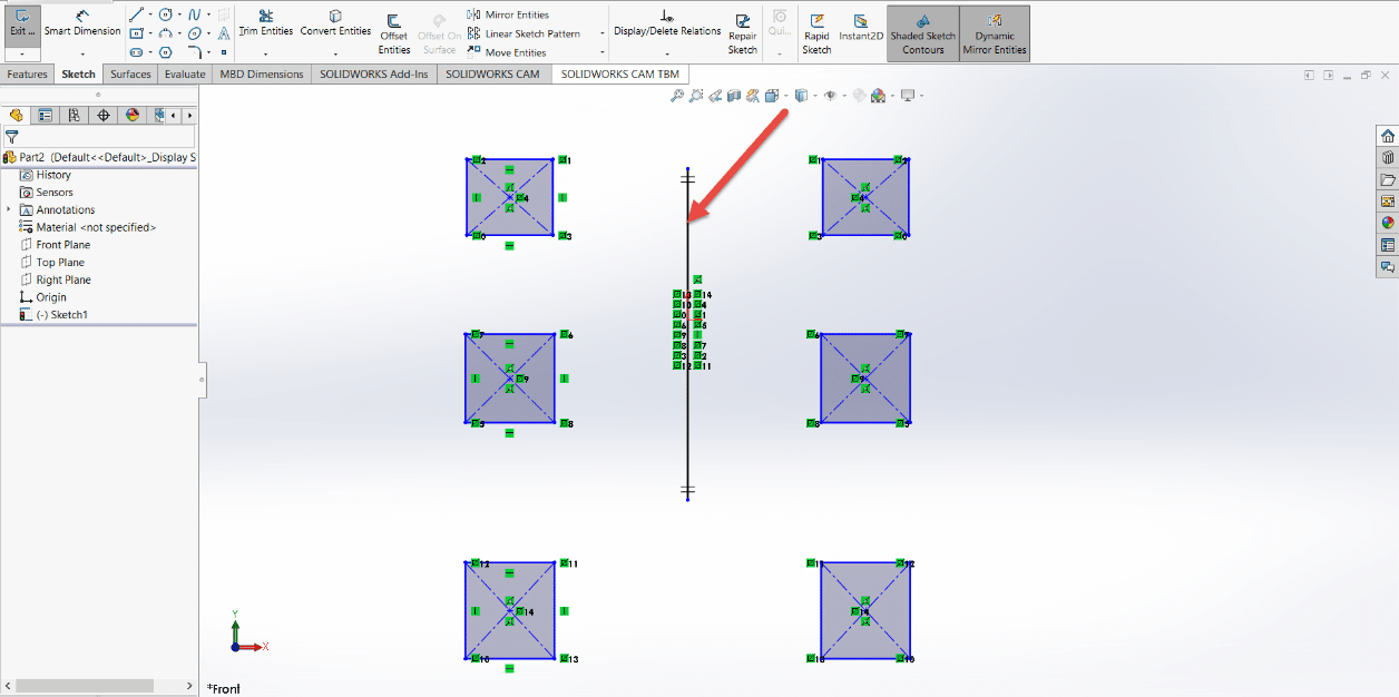 , SOLIDWORKS: Dynamic Mirror Entity