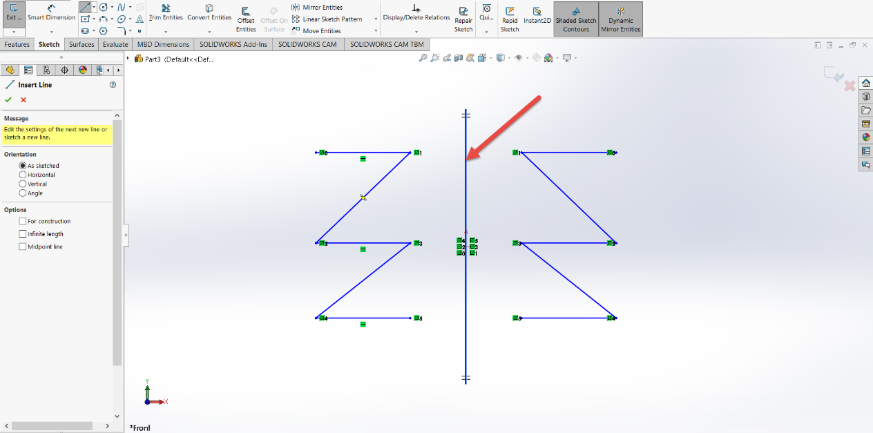 , SOLIDWORKS: Dynamic Mirror Entity