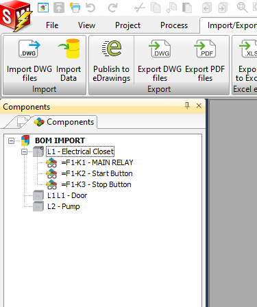 , SOLIDWORKS Electrical: Import a BOM to start a project