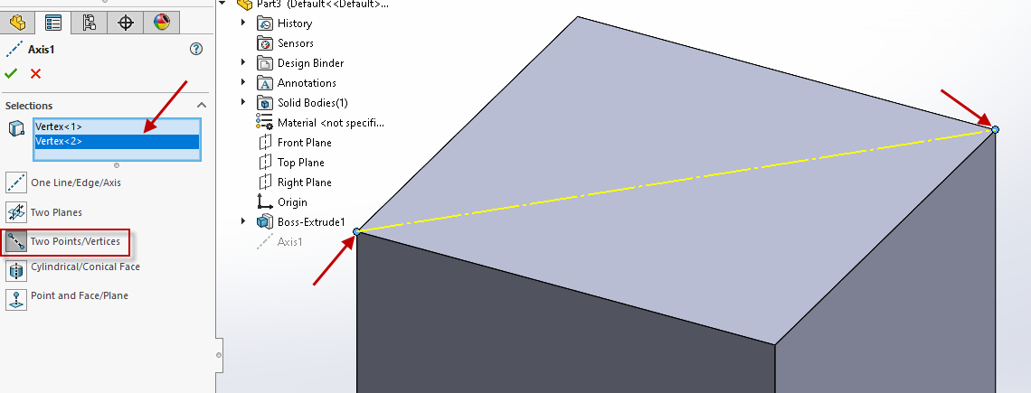 Two Points/Vertices Axis