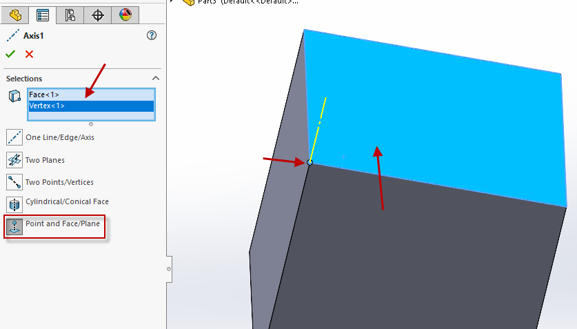 point and face/plane axis