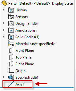 Axis in featuremanager design tree