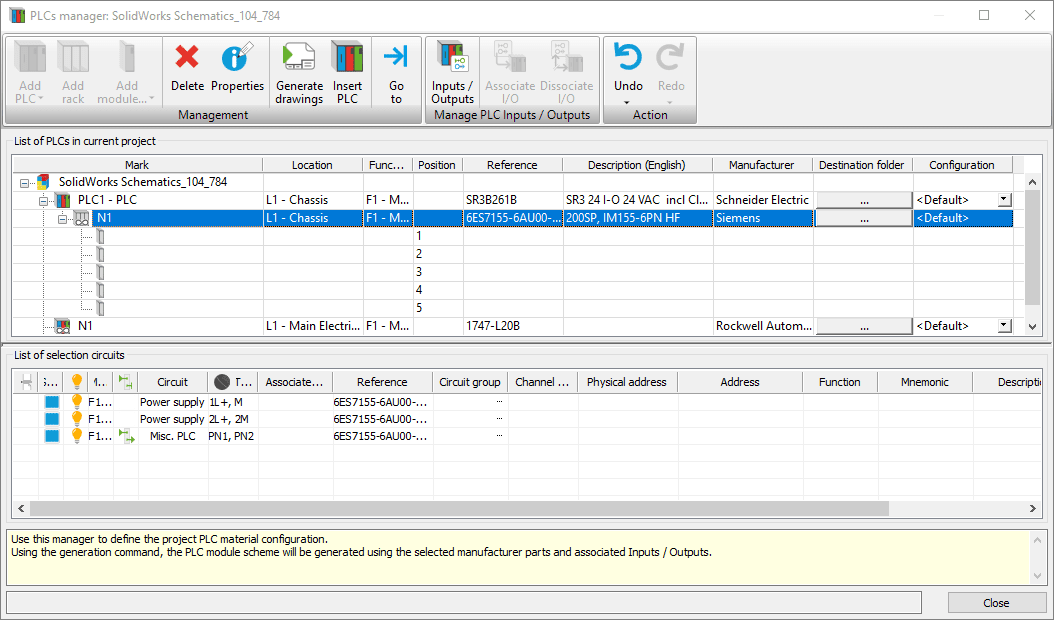 , SOLIDWORKS Electrical: Defining PLCs with Racks and Modules