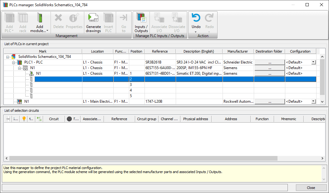 , SOLIDWORKS Electrical: Defining PLCs with Racks and Modules