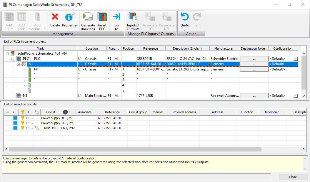 , SOLIDWORKS Electrical: Defining PLCs with Racks and Modules