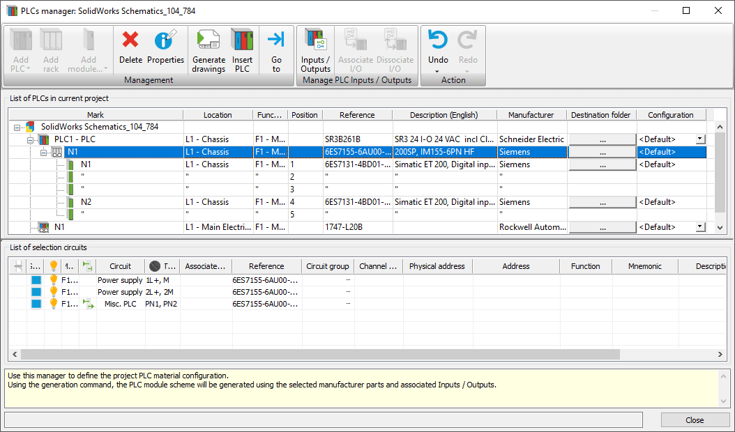 , SOLIDWORKS Electrical: Defining PLCs with Racks and Modules