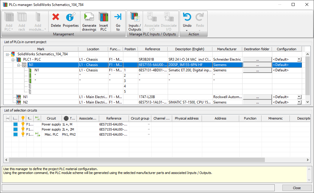 , SOLIDWORKS Electrical: Defining PLCs with Racks and Modules