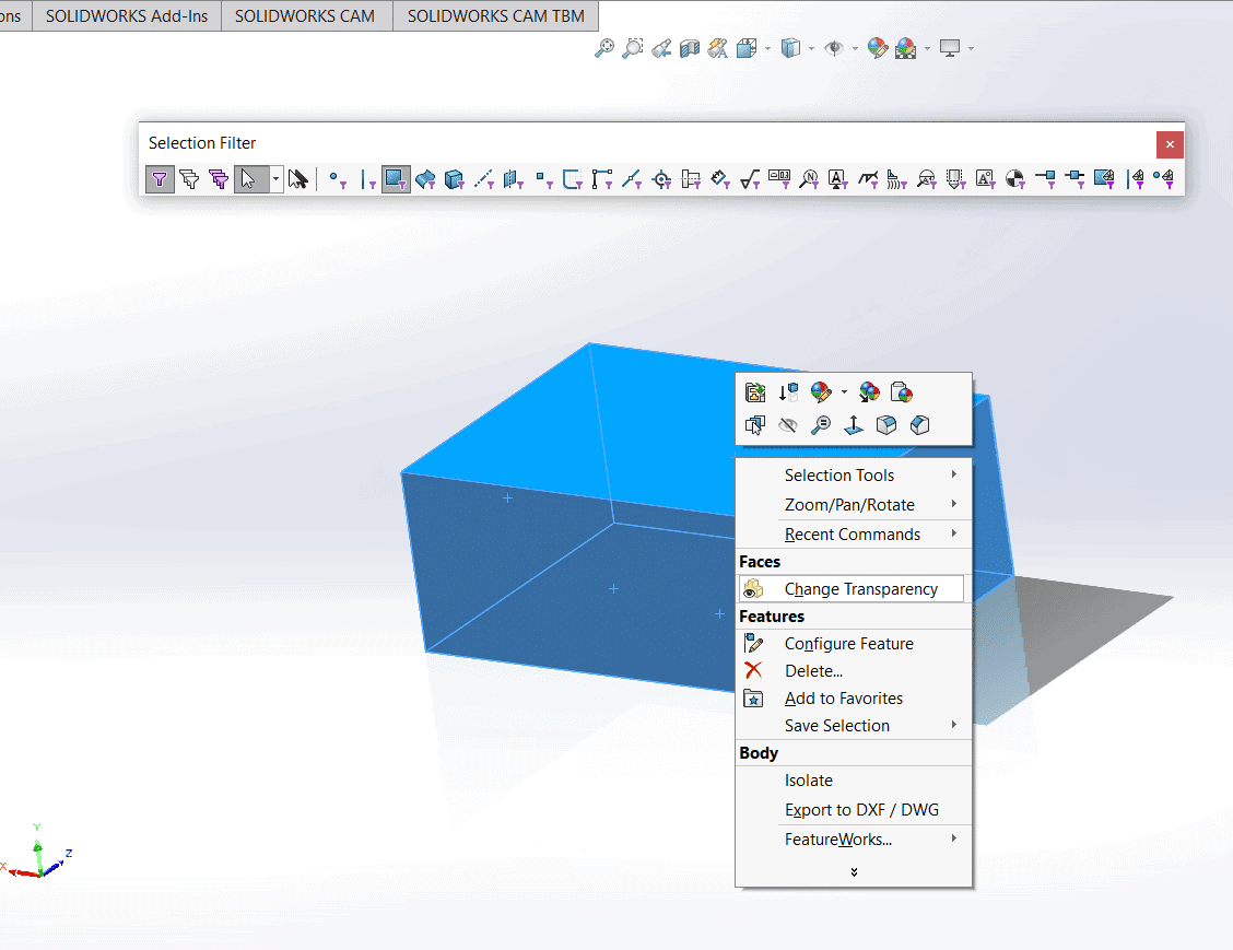 , Being Transparent with SOLIDWORKS