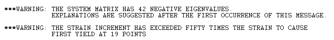 abaqus message file showing negative eigenvalues