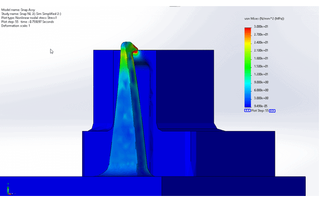 , SOLIDWORKS Simulation – Snap Fit Design and Optimization