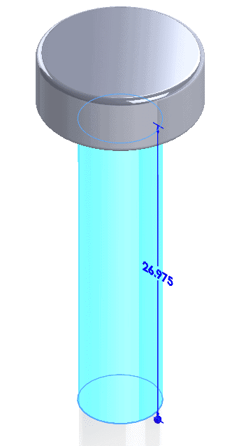 Circular sketch extruded up 26.975mm