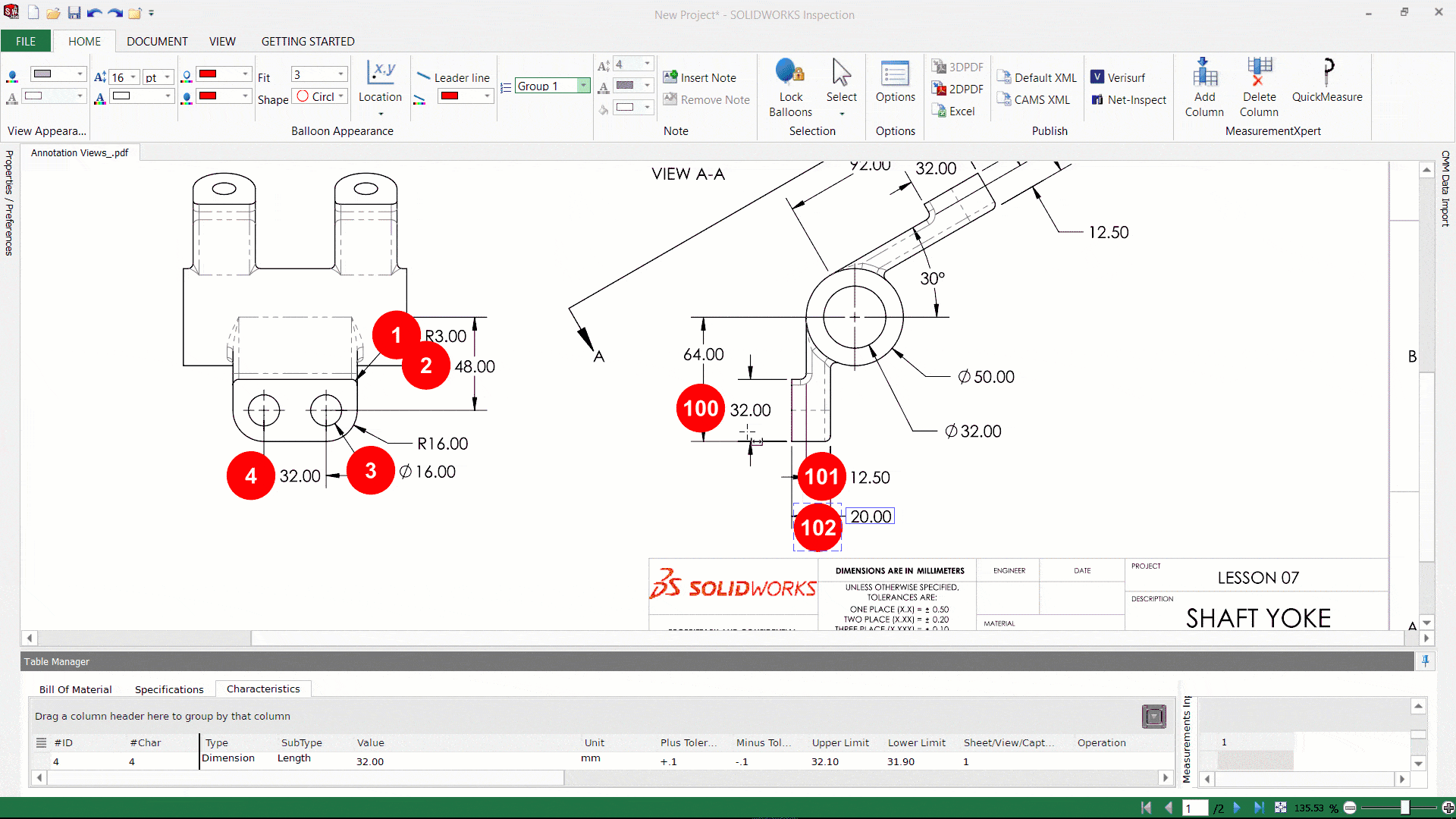 , Create Multiple Balloon Sequences with SOLIDWORKS Inspection Standalone