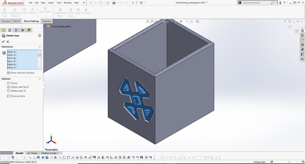 , How The &#8220;Direct Editing&#8221; Tab Can Help You in SOLIDWORKS