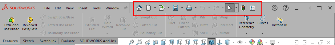 , SOLIDWORKS, where is my Help menu and Quick Access tools?