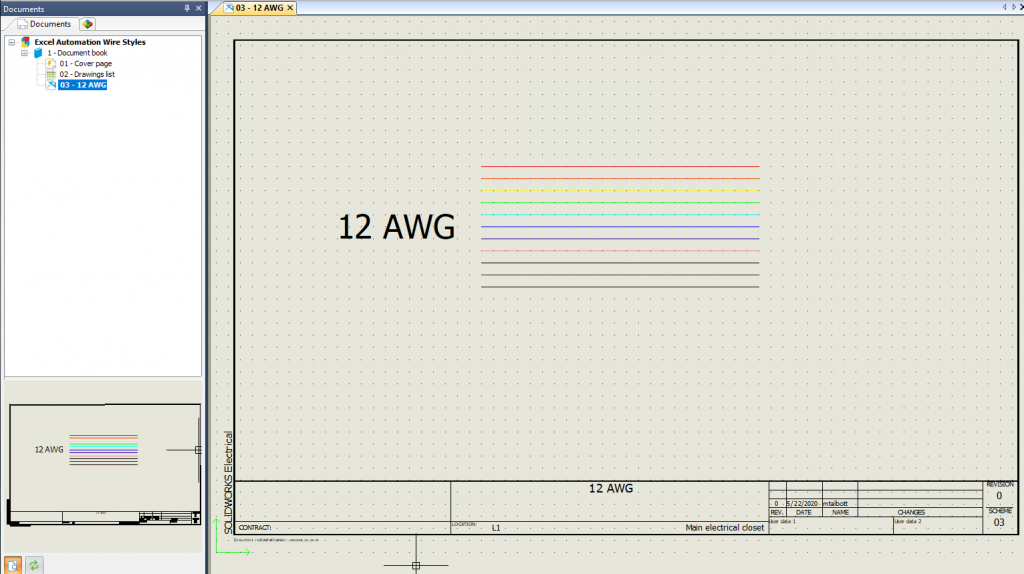 , Excel Automation: Configuring Selectable Wire Styles in a SOLIDWORKS Electrical Project