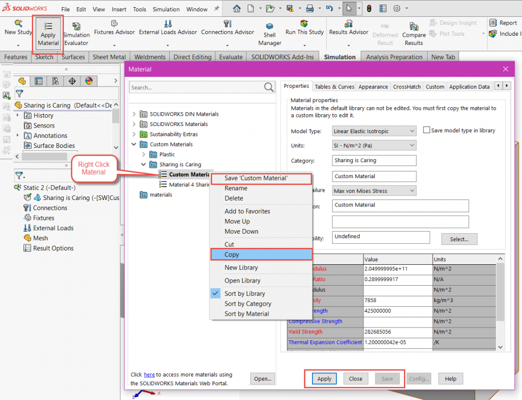 , How To Extract Custom Material Properties in SOLIDWORKS