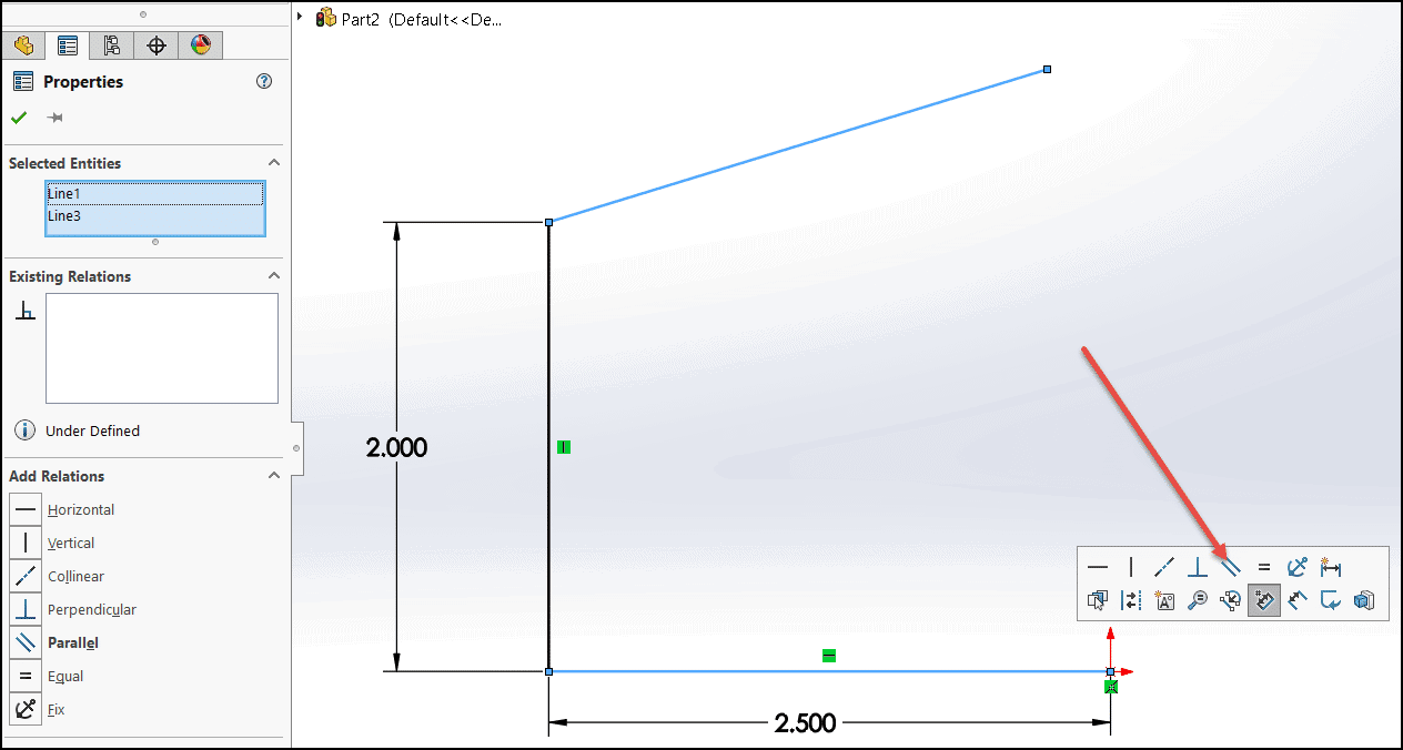 , Suppressing Sketch Relations in SOLIDWORKS