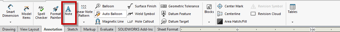 , How to Create Associative Parametric Notes in SOLIDWORKS Drawings