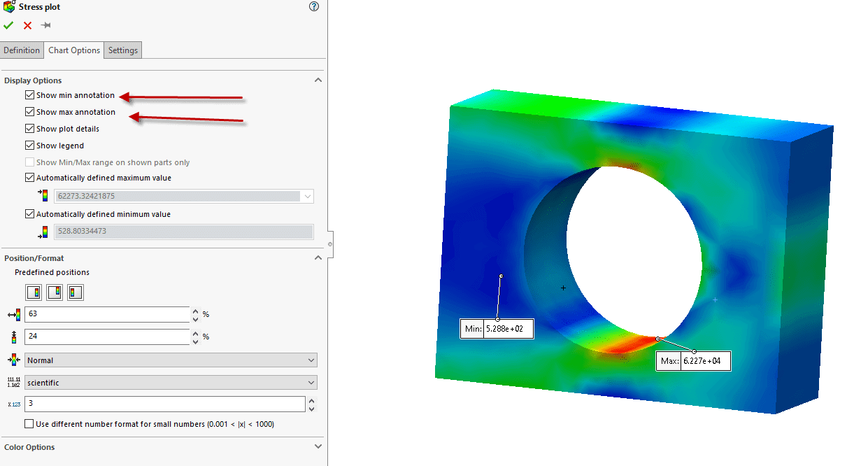 , Utilize SOLIDWORKS Simulation Color Options to Find Errors Quickly