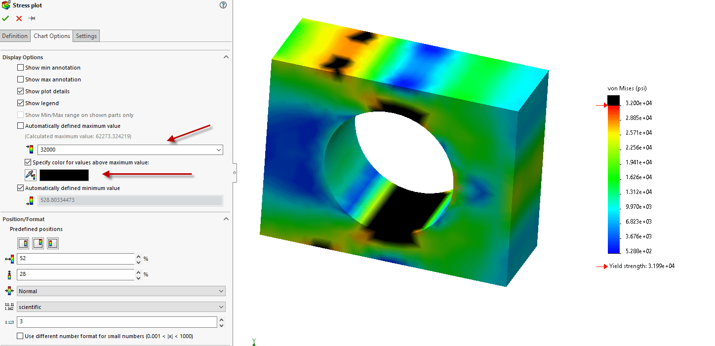 , Utilize SOLIDWORKS Simulation Color Options to Find Errors Quickly