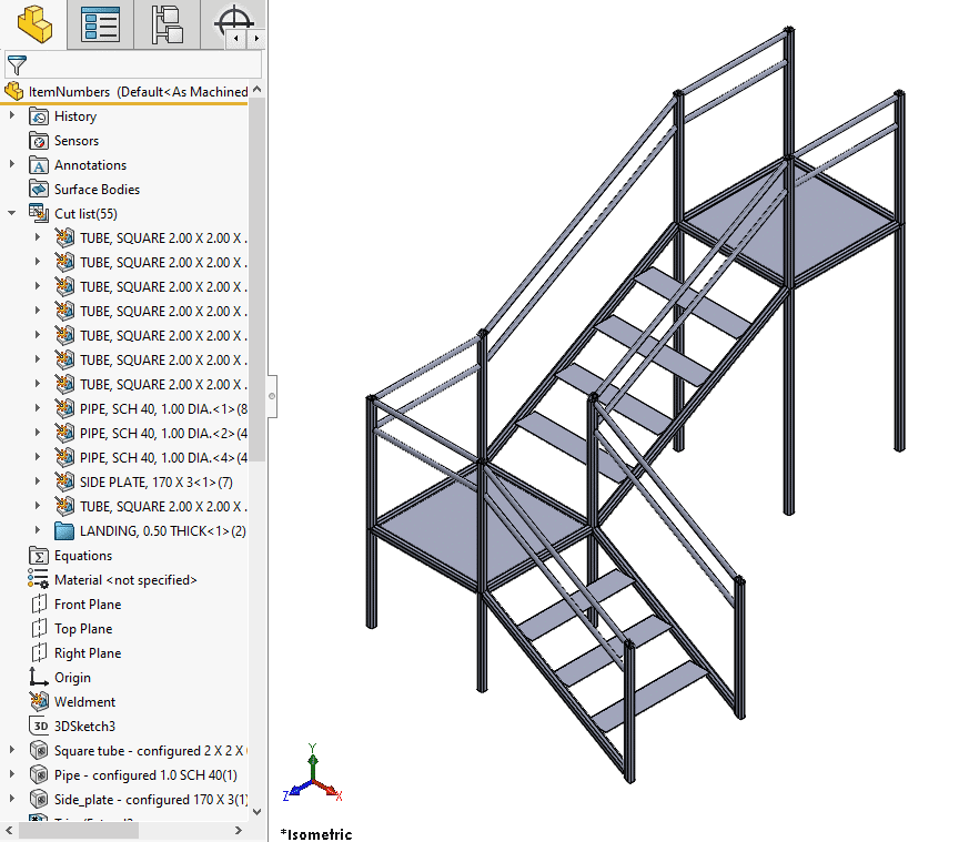 Staircase weldment model