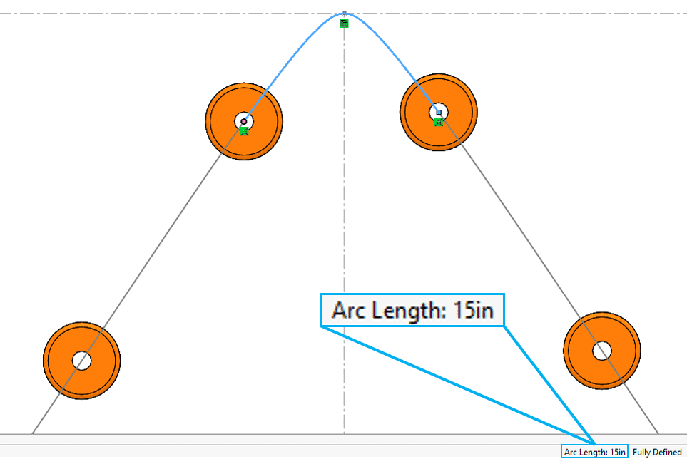 Distance along path, arc length measurement