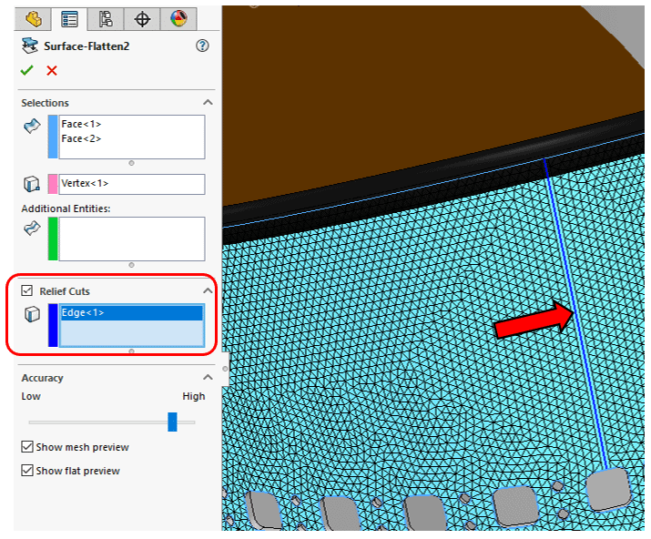 , SOLIDWORKS Premium: Surface Flatten