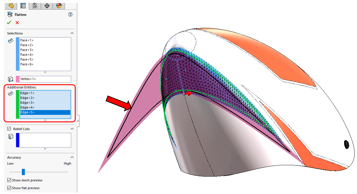 , SOLIDWORKS Premium: Surface Flatten